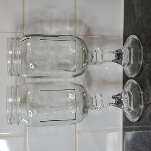 Mason Jar Glasses on a stem